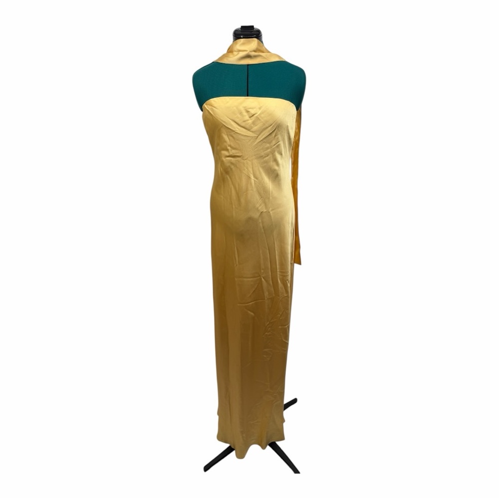 Reformation Oren Silk Strapless Maxi Dress Sunshine Yellow NWT XL - Picture 4 of 8